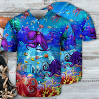 Octopus Undersea Living Art - Baseball Jersey - Owl Ohh - Owl Ohh