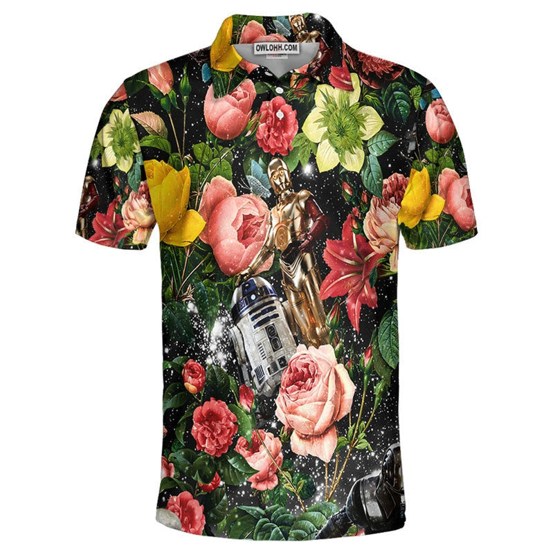 Star Wars Pattern Flower Gift For Fans Polo Shirt