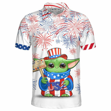Star Wars Baby Yoda Independence Day Gift For Fans Polo Shirt