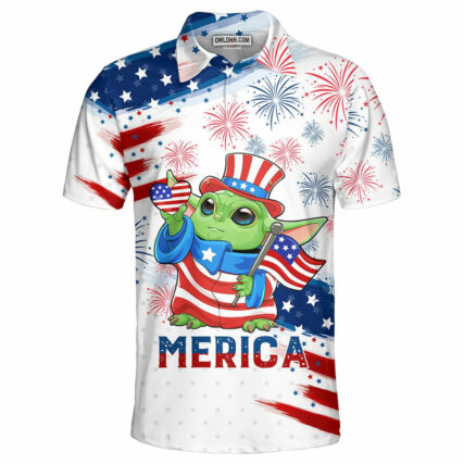 Star Wars Baby Yoda Independence Day Gift For Fans Polo Shirt