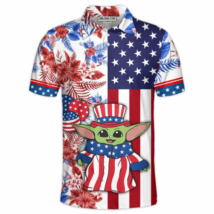 Star Wars Baby Yoda Independence Day Gift For Fans Polo Shirt