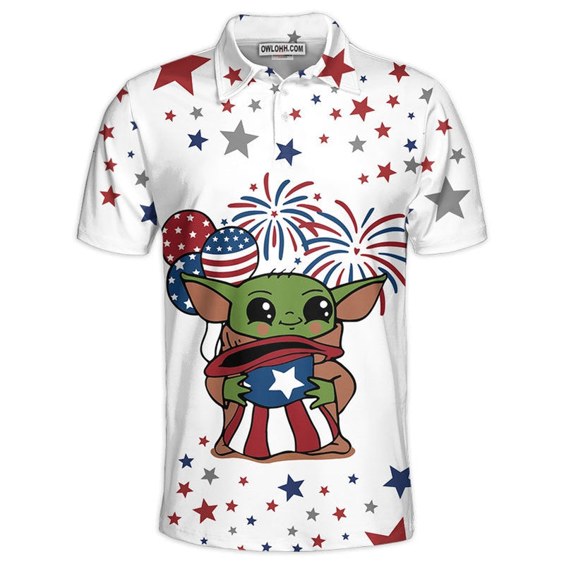 Star Wars Baby Yoda Independence Day Gift For Fans Polo Shirt