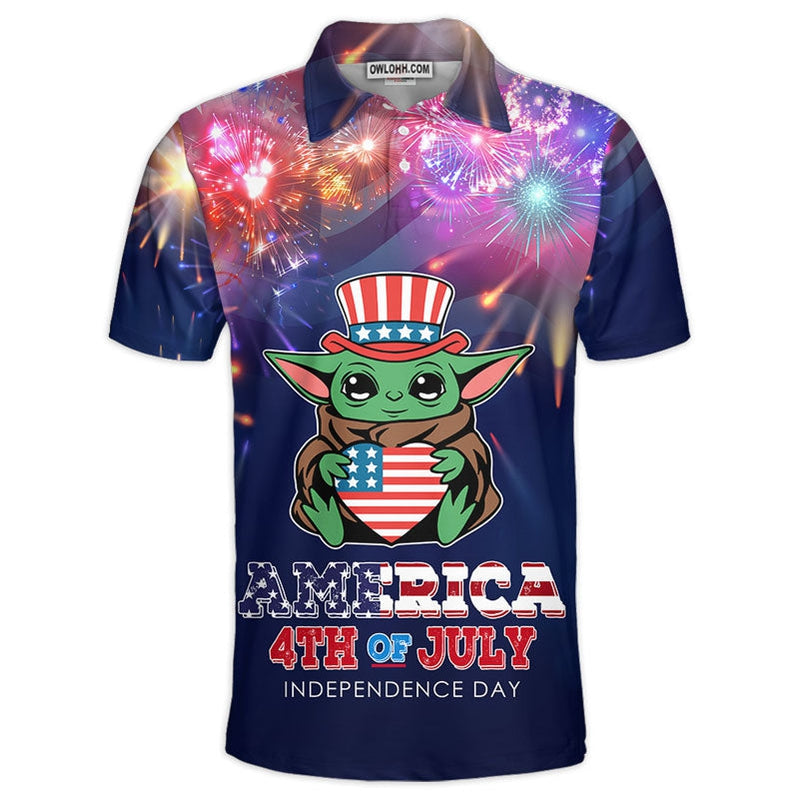 Star Wars Baby Yoda America 4th Of July Independence Day Gift For Fans Polo Shirt