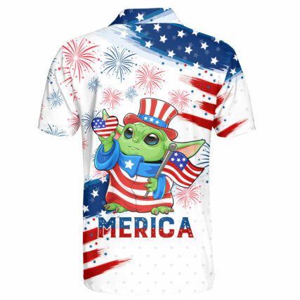 Star Wars Baby Yoda Independence Day Gift For Fans Polo Shirt