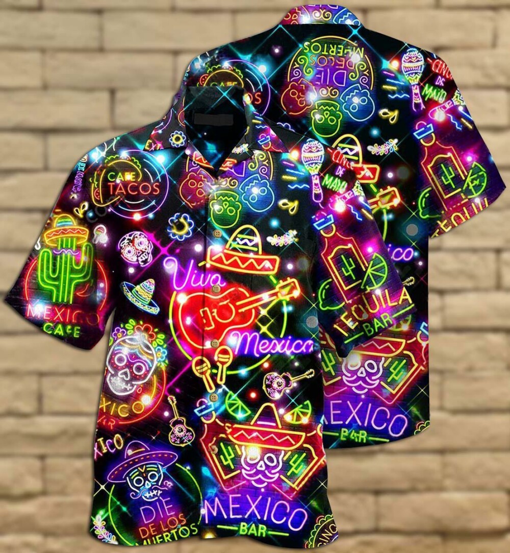 Mexico Neon Color Style With Blink - Hawaiian Shirt - Owl Ohh - Owl Ohh