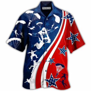 America Parachute Jump Cool - Hawaiian Shirt - Owl Ohh - Owl Ohh