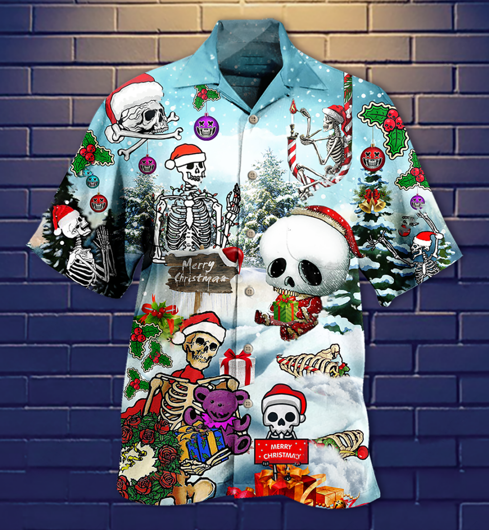 Skull Xmas Snow - Hawaiian Shirt - Owl Ohh - Owl Ohh