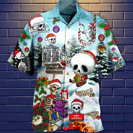 Skull Xmas Snow - Hawaiian Shirt - Owl Ohh - Owl Ohh