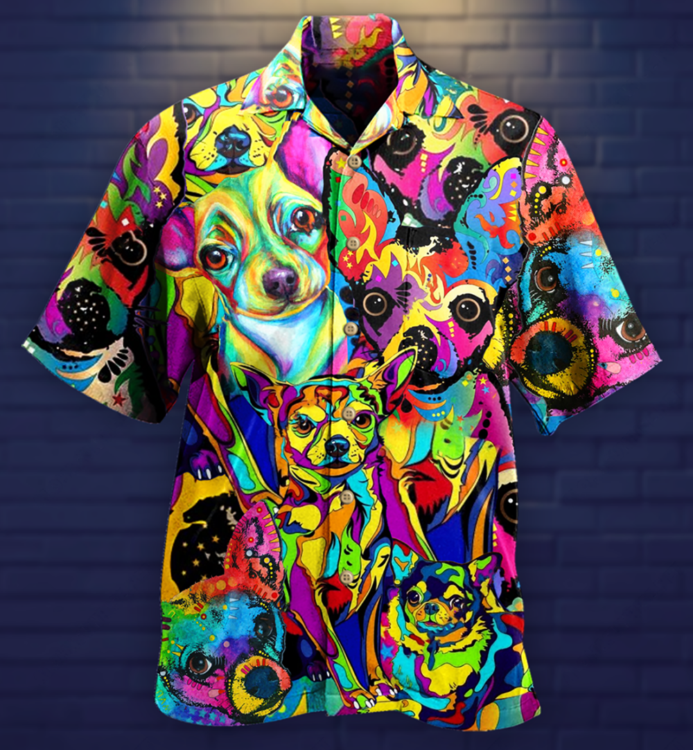 Chihuahua Colorful Painting - Hawaiian Shirt - Owl Ohh - Owl Ohh