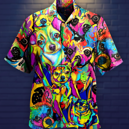 Chihuahua Colorful Painting - Hawaiian Shirt - Owl Ohh - Owl Ohh