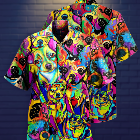 Chihuahua Colorful Painting - Hawaiian Shirt - Owl Ohh - Owl Ohh