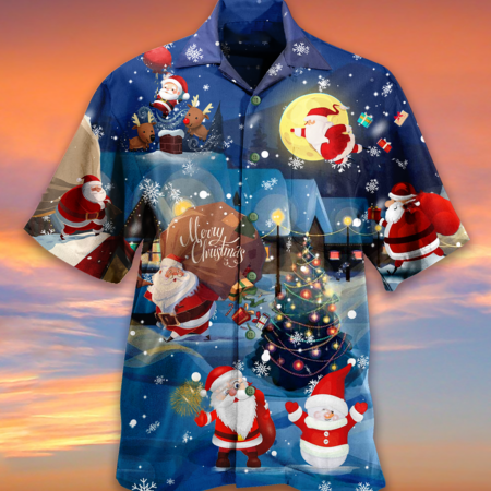 Christmas Love Santa And Gifts Lovely Night - Hawaiian Shirt - Owl Ohh - Owl Ohh