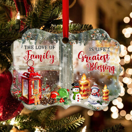 Christmas The Love Of Family Is Lifes Greatest Blessing - Horizontal Ornament - Owl Ohh - Owl Ohh