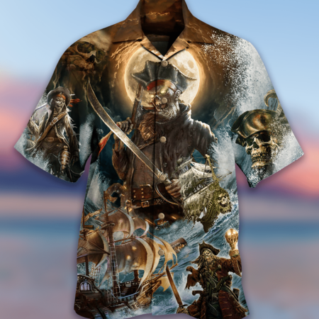 Pirate Skull Pirates Love Ocean - Hawaiian Shirt - Owl Ohh - Owl Ohh