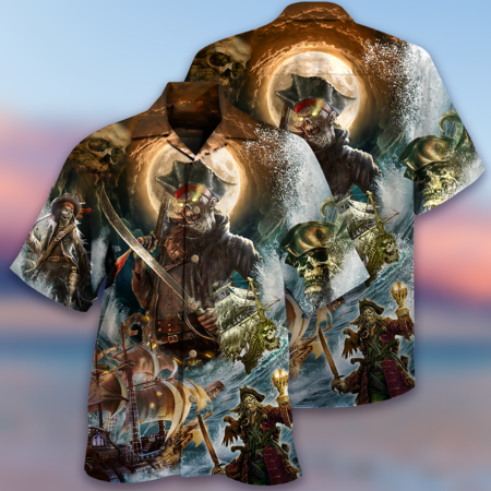 Pirate Skull Pirates Love Ocean - Hawaiian Shirt - Owl Ohh - Owl Ohh
