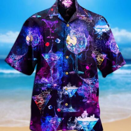 Cocktail Love The Moon Purple - Hawaiian Shirt - Owl Ohh - Owl Ohh