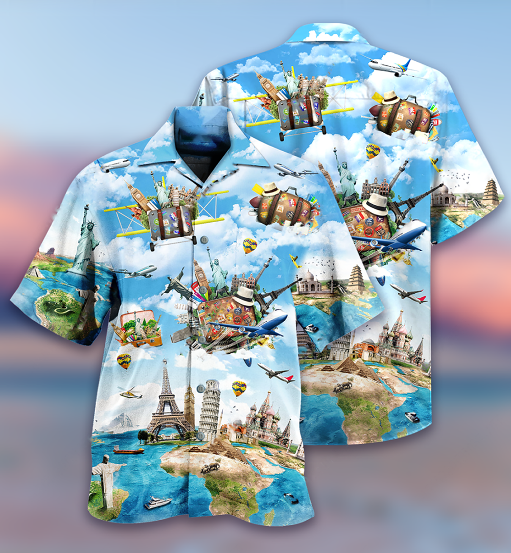 Airplane Travel World Whole Life - Hawaiian Shirt - Owl Ohh - Owl Ohh