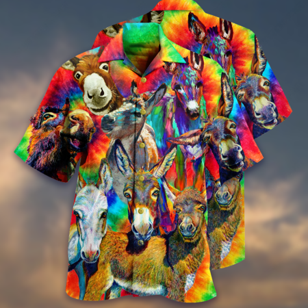 Donkey Animals Love Color Always Smile - Hawaiian Shirt - Owl Ohh - Owl Ohh