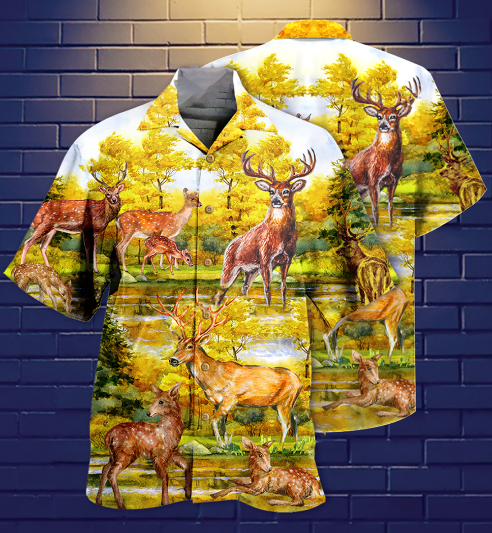 Deer Love Autumn - Hawaiian Shirt - Owl Ohh - Owl Ohh