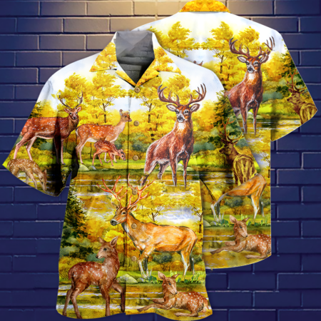 Deer Love Autumn - Hawaiian Shirt - Owl Ohh - Owl Ohh
