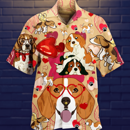Beagle Dog And Women's Day, Valentine Gift Love You - Hawaiian Shirt - Owl Ohh - Owl Ohh