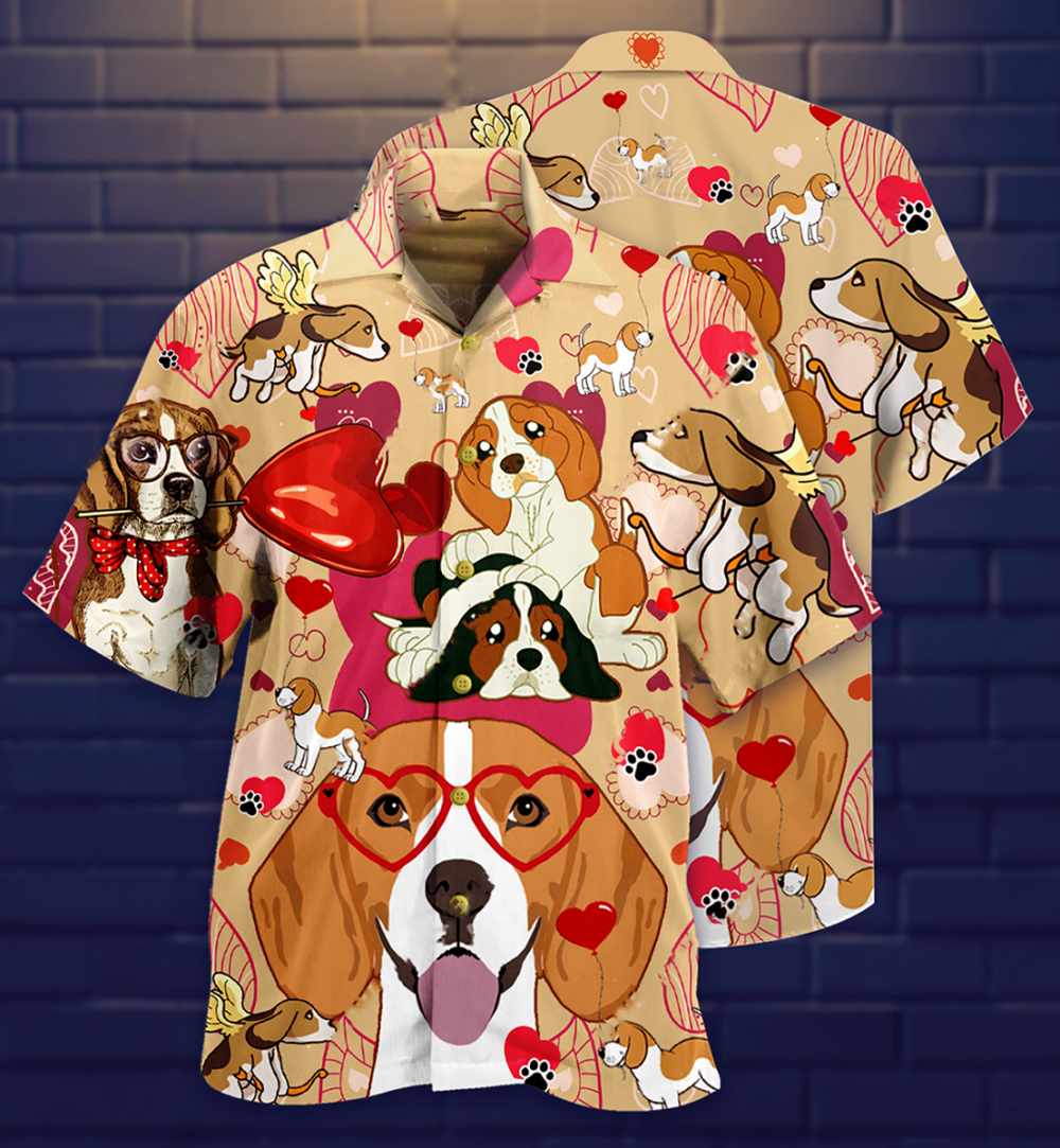 Beagle Dog And Women's Day, Valentine Gift Love You - Hawaiian Shirt - Owl Ohh - Owl Ohh