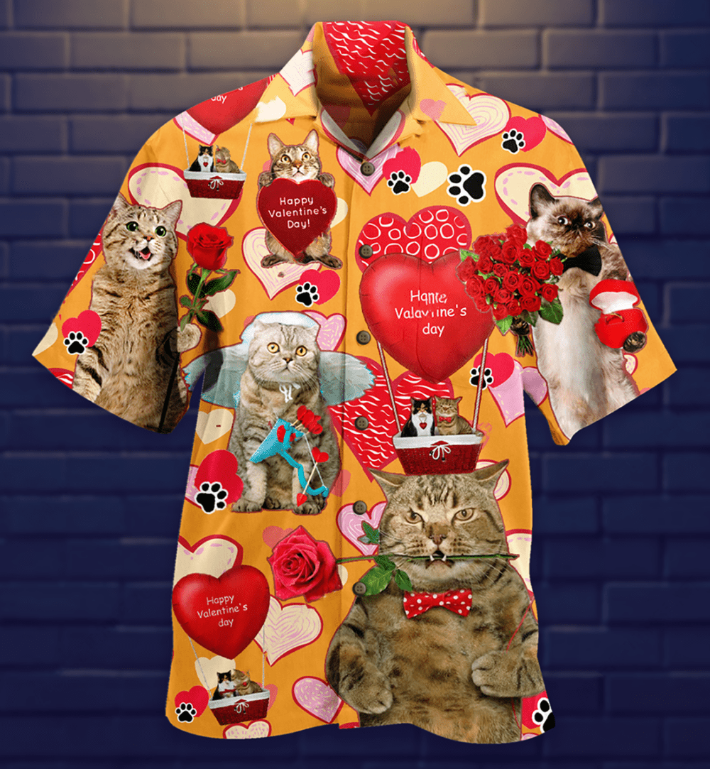 Cat Love You Forever Women's Day, Valentine Gift - Hawaiian Shirt - Owl Ohh - Owl Ohh