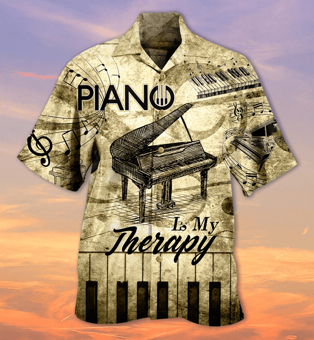 Piano Music Piano Is My Therapy - Hawaiian Shirt - Owl Ohh - Owl Ohh