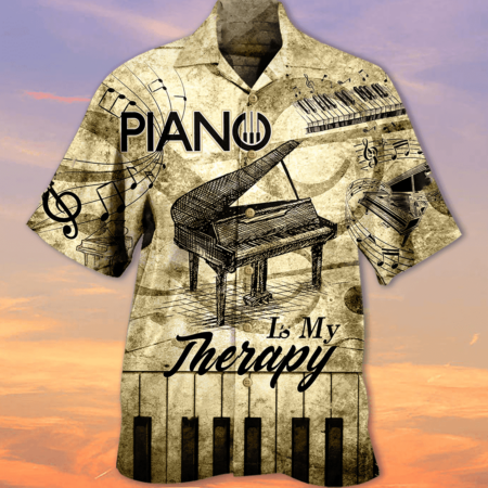 Piano Music Piano Is My Therapy - Hawaiian Shirt - Owl Ohh - Owl Ohh