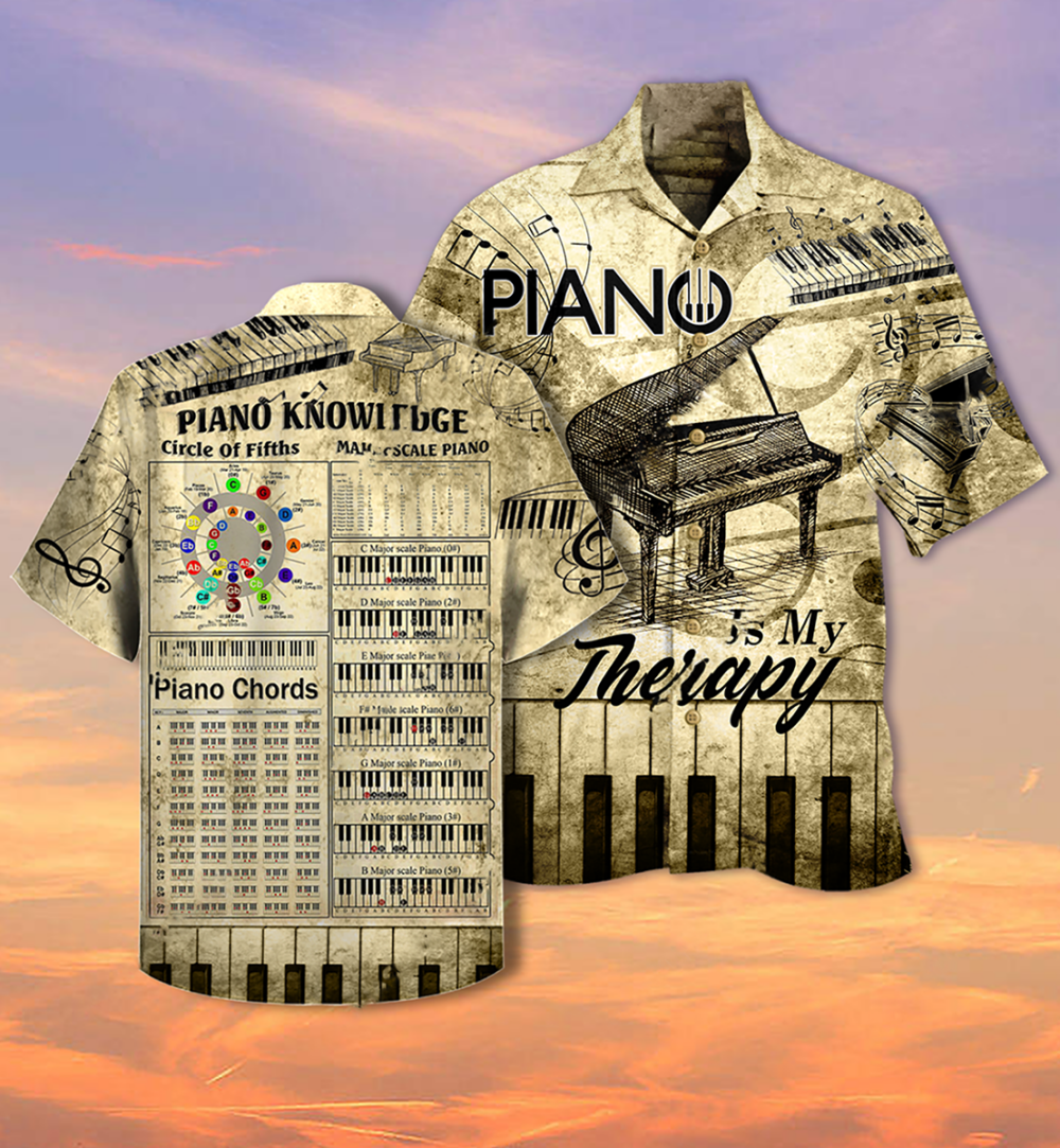 Piano Music Piano Is My Therapy - Hawaiian Shirt - Owl Ohh - Owl Ohh