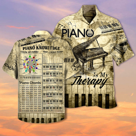 Piano Music Piano Is My Therapy - Hawaiian Shirt - Owl Ohh - Owl Ohh