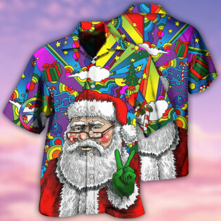 Hippie Funny Santa Claus Christmas - Hawaiian Shirt - Owl Ohh - Owl Ohh