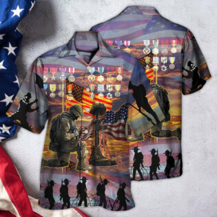 Veteran The High Price Of Freedom Is A Cost Paid By A Brave Few With Lot Of Metals - Hawaiian Shirt - Owl Ohh - Owl Ohh