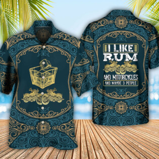 Wine Rum I Like Rum And Motorcycles - Hawaiian Shirt - Owl Ohh - Owl Ohh