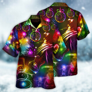 Christmas Dancing Santa Claus Tree Snowman Neon Light Style - Hawaiian Shirt - Owl Ohh - Owl Ohh