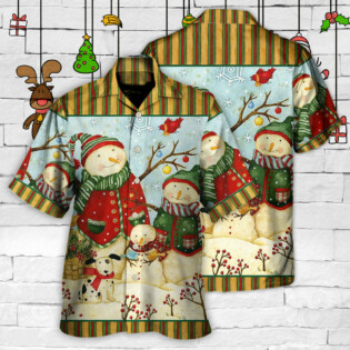 Christmas Cutie Snowman Happy Xmas - Hawaiian Shirt - Owl Ohh for men and women, kids - Owl Ohh