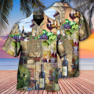 Wine Grape And Cheese Art - Hawaiian Shirt - Owl Ohh - Owl Ohh