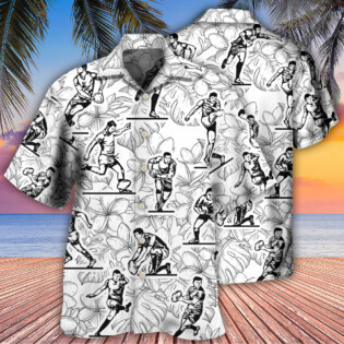 Rugby Tropical Leaf Ball Games - Hawaiian Shirt - Owl Ohh - Owl Ohh