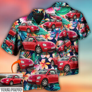 Car Beetle Car Luxury Tropical Flower Custom Photo - Hawaiian Shirt - Owl Ohh - Owl Ohh