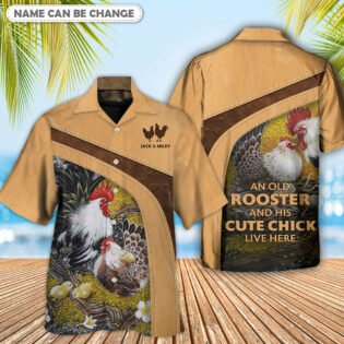 Chicken An Old Rooster And His Cute Chick Personalized - Hawaiian Shirt - Owl Ohh - Owl Ohh