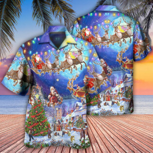 Christmas Santa Claus Snow Night Village - Hawaiian Shirt - Owl Ohh - Owl Ohh