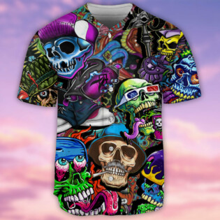 Skull Painting Colorful Mix - Baseball Jersey - Owl Ohh - Owl Ohh
