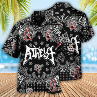 Atheist Black And White Paisley Pattern - Hawaiian Shirt - Owl Ohh - Owl Ohh