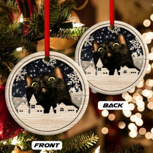 Christmas Cat Meow Xmas Winter Cats Cat Lovers - Circle Ornament - Owl Ohh - Owl Ohh