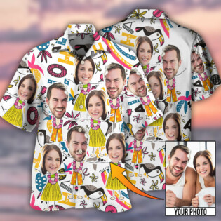 Face Custom Photo Aloha Couple - Hawaiian Shirt - Owl Ohh - Owl Ohh