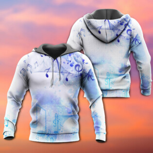 Music Watercolor Music Notes - Hoodie - Owl Ohh - Owl Ohh