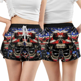 Skull Love America Forever - Women's Casual Short - Owl Ohh - Owl Ohh