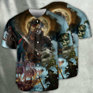 Pirate Skull Pirates Love Ocean - Baseball Jersey - Owl Ohh