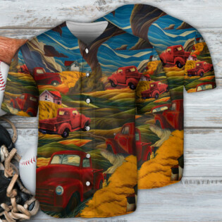Car Love The Red Car In The Field - Baseball Jersey - Owl Ohh - Owl Ohh