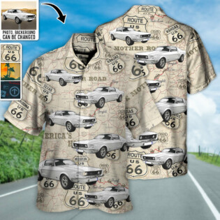 Route 66 Car Racing Car Lover Custom Photo - Hawaiian Shirt - Personalized Photo Gifts - Owl Ohh